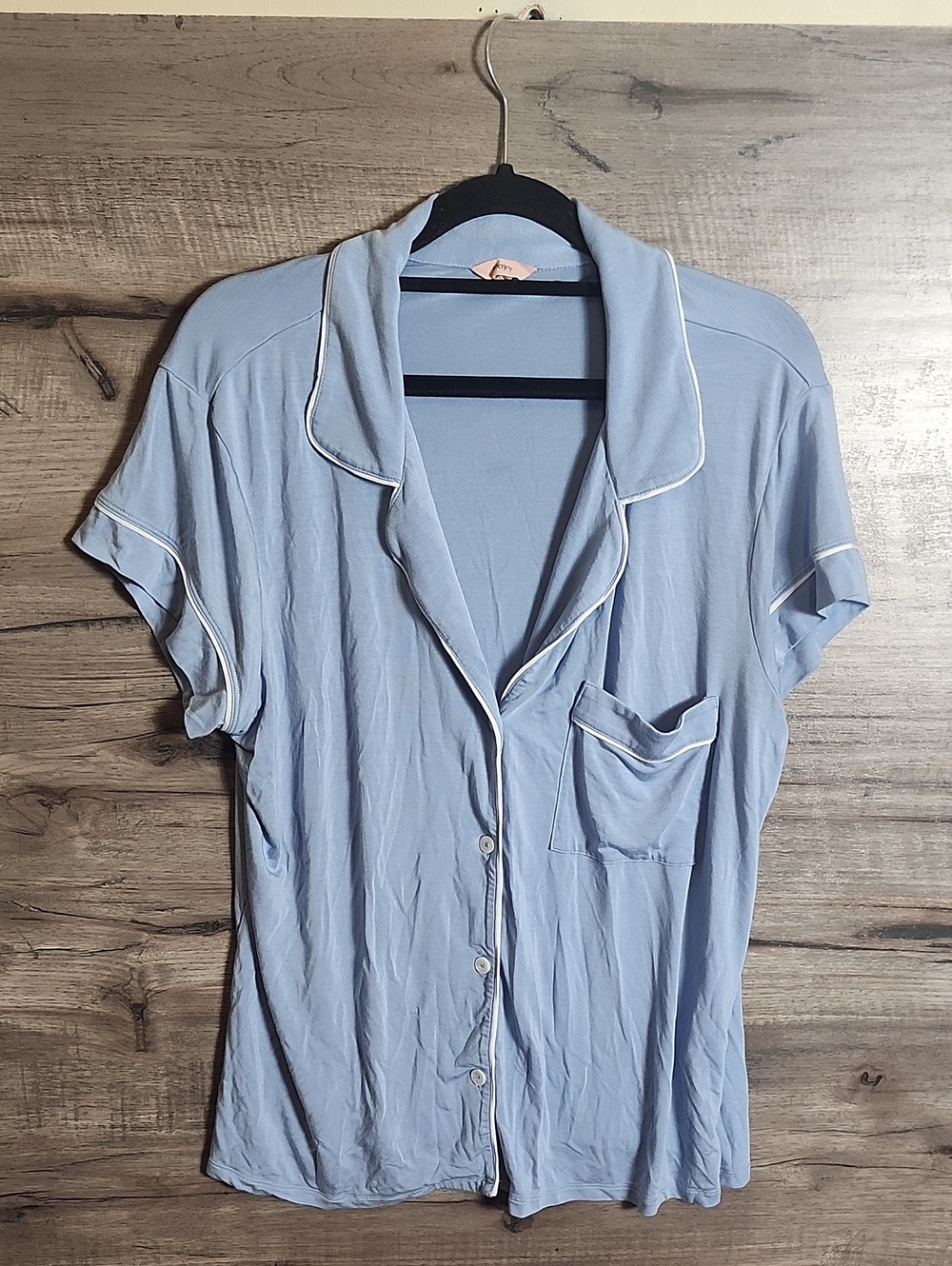 Eberjey Gisele Short Sleeve Pajama Top In Blue